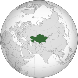 Location of Kasakhstan (green)