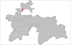 Location of Jabbor Rasulov District in Tajikistan