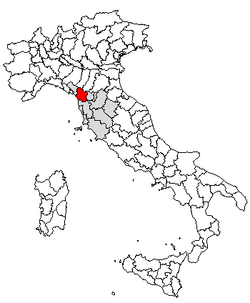 Lokasyon ng Sillano sa Lalawigan ng Lucca