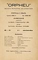 The literary journal Orpheu, issue nr. 1 Jan. Feb. Mar. 1915