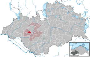 Poziția Pätow-Steegen pe harta districtului Ludwigslust-Parchim