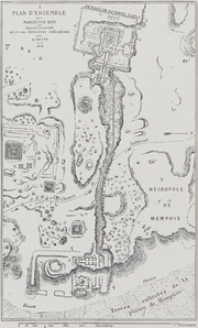 Map of Saqqara with the Avenue of Sphinxes leading to the Serapeum