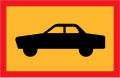 Symbol plate for specified vehicle or road user category (car)