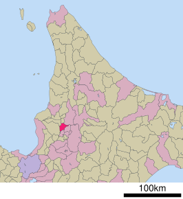 Situering van Takikawa in de prefectuur Hokkaido