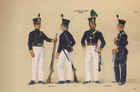 Uniforme de la Guardia Nacional brasileña en 1832.