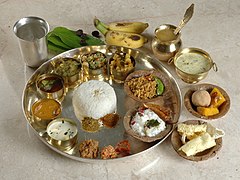 Un thali d'Andhra, ou bhojanam.