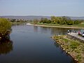 Mündung der Werre (vorne) in die Weser