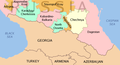 Chechnya's geographic relationship to the Caucasus region (english)