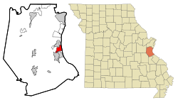 Location of Herculaneum, Missouri