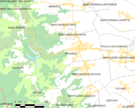 Mapa obce Renaison