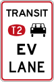 (R4-14.2) Transit lane for vehicles carrying 2 or more persons and electric vehicles irrespective of the number of persons in the vehicle