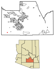 Pinal County Arizona Incorporated and Unincorporated areas Kohatk Highlighted 0438530.svg