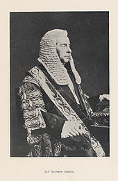 photo en noir et blanc d'un lord anglais, il porte une perruque