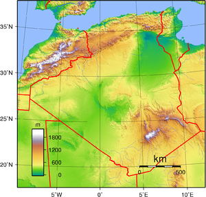 Алжирия на карте