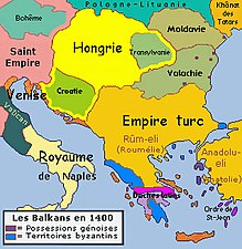 Los Balcanes en 1400.