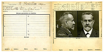 Bertillon, Alphonse, fiche anthropométrique recto-verso