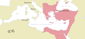 東ローマ帝国の位置