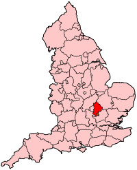 Графство Бедфордшир на карте