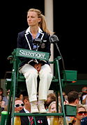 Juez de silla en un partido de tenis