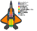 F-22ステルス戦闘機の構造図（日本語版：新規作成） パブリックドメイン