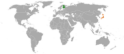 Lägeskarta för Finland och Japan