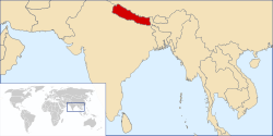 Localización de Nepal