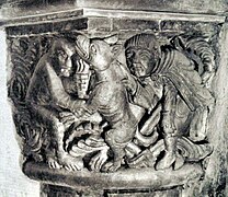 Maastricht, St Servatius. Carved capital in westwork