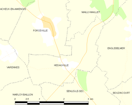 Mapa obce Hédauville