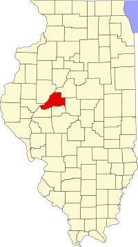 Locatie van Mason County in Illinois
