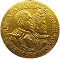 Syiling emas yang menampilkan Raja Sigismund dan Ratu Anne, 1598