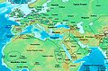 Map depicting extent of early civilizations around the Persian Gulf, including Lackhmids and Sassanids