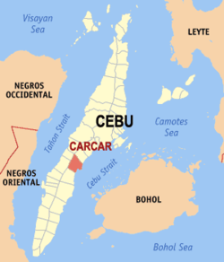 Mapa ning Cebu ampong Carcar ilage