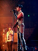 Rihanna performing at the Brisbane Entertainment Centre in 2008