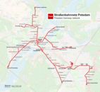 Karta över Potsdams spårväg