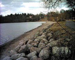 A Vättern-tó partja Jönköpingben