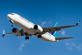 Un Boeing 737 MAX 8 en approche finale.