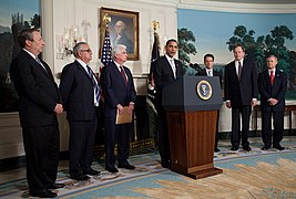 Barack Obama speaks to press in Diplomatic Reception Room 2-25-09.jpg