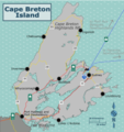 Cape Breton Island in Nova Scotia didn't need a static map, but because the dynamic map had few distinctive features, I created this. I think the quality of this matches by map for South East Queensland.