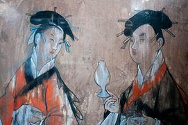Dos mujeres de la dinastía Han Oriental (25-220).