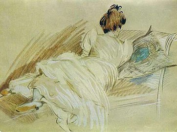 Na sofa pastel, 1899