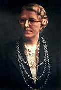 Kathleen Clarke as Lord Mayor of Dublin, circa 1940, colourised.jpg