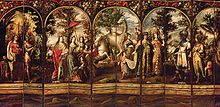 Las Cuatro Partes del Mundo; Fines del siglo XVII; pintura al óleo sobre panel.