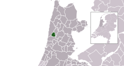 Highlighted position of Heiloo in a municipal map of North Holland