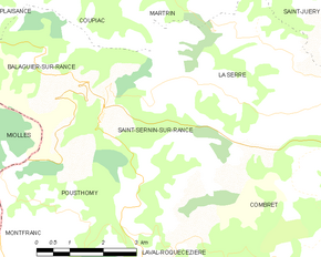 Poziția localității Saint-Sernin-sur-Rance