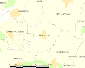 Poziția localității Ménévillers