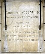 Plaque Auguste Comte, 36 rue Bonaparte, Paris 6.jpg