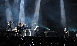 Rammstein esiintymässä Wacken Open Airissa vuonna 2013.