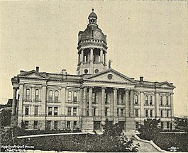 English: The old King County Courthouse, 1900, atop "Profanity Hill (now Yesler Terrace).