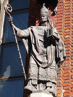 Albert püspök szobra a rigai dómban