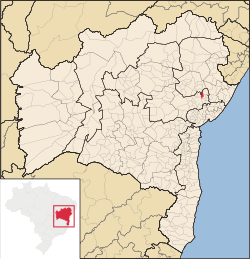 Localização de Santanópolis na Bahia
